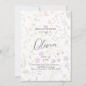 Invitation Fête des mariées de superposition Fleur sauvage él (Devant)