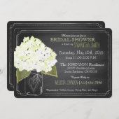 Invitation Fête des mariées de tableau de bord blanc Hydrange (Devant / Derrière)