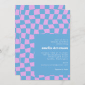 Invitation Fête des mariées de tableau de bord bleu pourpre p (Devant / Derrière)