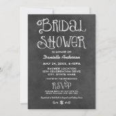 Invitation Fête des mariées de tableau de bord rustique noir (Devant)