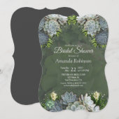 Invitation Fête des mariées de teintes succulentes de blues p (Devant / Derrière)