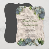 Invitation Fête des mariées de teintes succulentes de blues p (Devant / Derrière)