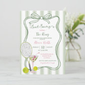 Invitation Fête des mariées de tennis Sage Green Quirky (Debout devant)