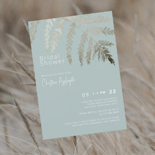 Invitation Fête des mariées de texte blanc Seafoam