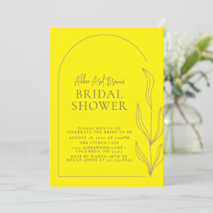Invitation Fête des mariées de texte du script Arche Jaune