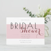 Invitation Fête des mariées de textos noirs et roses blancs (Debout devant)