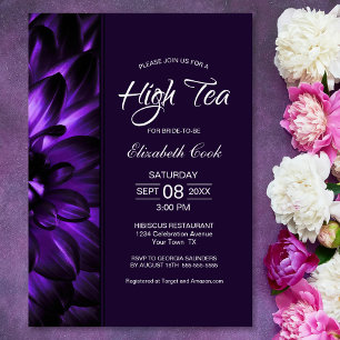 Invitation Fête des mariées de thé à haute teneur florale vio
