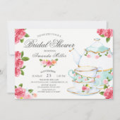 Invitation Fête des mariées de thé à l'aquarelle (Devant)