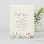 Invitation Fête des mariées de thé de Fleur sauvage radiant (Debout devant)