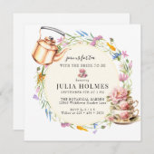 Invitation Fête des mariées de thé du jardin (Devant / Derrière)