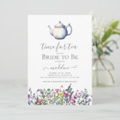 Invitation Fête des mariées de thé fleur sauvage (Debout devant)