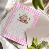 Invitation Fête des mariées de thé floral rose doux