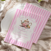 Invitation Fête des mariées de thé floral rose doux