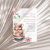 Invitation Fête des mariées de thé floral rose pâle Brunch