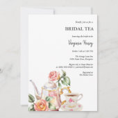 Invitation Fête des mariées de thé Victorian Dusty Blue Garde (Devant)