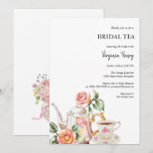 Invitation Fête des mariées de thé Victorian Dusty Blue Garde (Devant / Derrière)