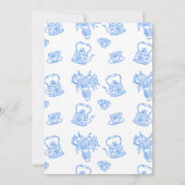 Invitation Fête des mariées de thé Whimsical bleu dessiné à l (Dos)