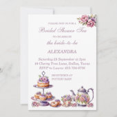 Invitation Fête des mariées de thés Whimsical Lilac Floral Ro (Devant)