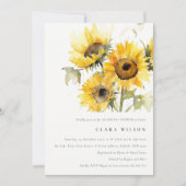 Invitation Fête des mariées de tournesol à l'aquarelle boho m (Devant)