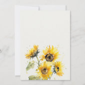 Invitation Fête des mariées de tournesol à l'aquarelle boho m (Dos)