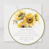 Invitation Fête des mariées de tournesol à l'aquarelle boho m (Devant)