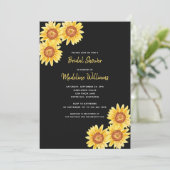 Invitation Fête des mariées de tournesol aquarelle (Debout devant)