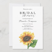 Invitation Fête des mariées de tournesol aquarelle (Devant)