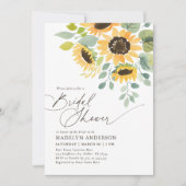 Invitation Fête des mariées de tournesol aquarelle (Devant)