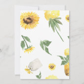 Invitation Fête des mariées de tournesol Brunch & Bubbly (Dos)