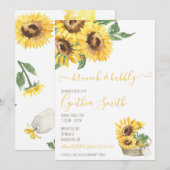 Invitation Fête des mariées de tournesol Brunch & Bubbly (Devant / Derrière)