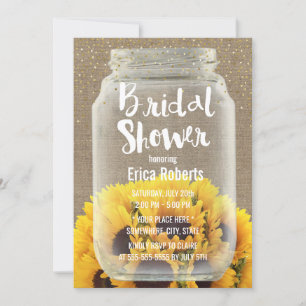 Invitation Fête des mariées de tournesol Burlap rustique & Ma