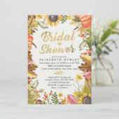 Invitation Fête des mariées de tournesol Citrouille Feuille d (Debout devant)