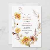 Invitation Fête des mariées de tournesol de feuillage d'autom (Devant)