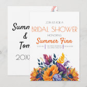 Invitation Fête des mariées de tournesol d'été brillant Invit (Devant / Derrière)