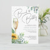 Invitation Fête des mariées de tournesol élégante Brunch et B (Debout devant)