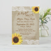 Invitation Fête des mariées de tournesol et dentelle (Debout devant)