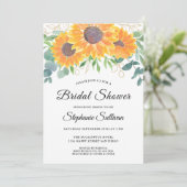 Invitation Fête des mariées de tournesol Eucalyptus (Debout devant)
