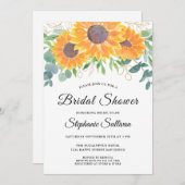 Invitation Fête des mariées de tournesol Eucalyptus (Devant / Derrière)