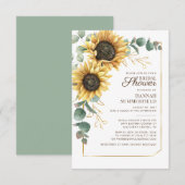 Invitation Fête des mariées de tournesol Eucalyptus Botanique (Devant / Derrière)