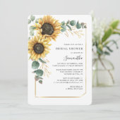 Invitation Fête des mariées de tournesol floral aquarelle (Debout devant)