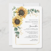 Invitation Fête des mariées de tournesol floral aquarelle (Devant)