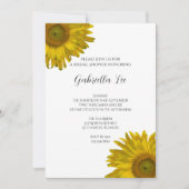 Invitation Fête des mariées de tournesol jaune (Devant)