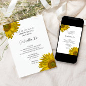 Invitation Fête des mariées de tournesol jaune
