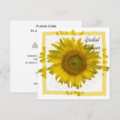 Invitation Fête des mariées de tournesol jaune (Devant / Derrière)