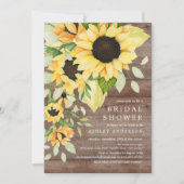 Invitation Fête des mariées de tournesol jaune d'automne rust (Devant)