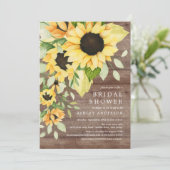 Invitation Fête des mariées de tournesol jaune d'automne rust (Debout devant)