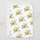 Invitation Fête des mariées de tournesol jaune gai (Dos)