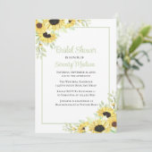 Invitation Fête des mariées de tournesol jaune vert printanie (Debout devant)