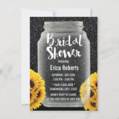 Invitation Fête des mariées de tournesol Mason Jar Parties sc (Devant)