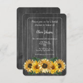 Invitation Fête des mariées de tournesol Patiné rustique (Devant / Derrière)